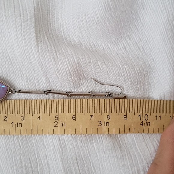 Kendra Scott (Charmian) Amethyst Dichroic Glass Statement Earrings - Picture 12 of 13